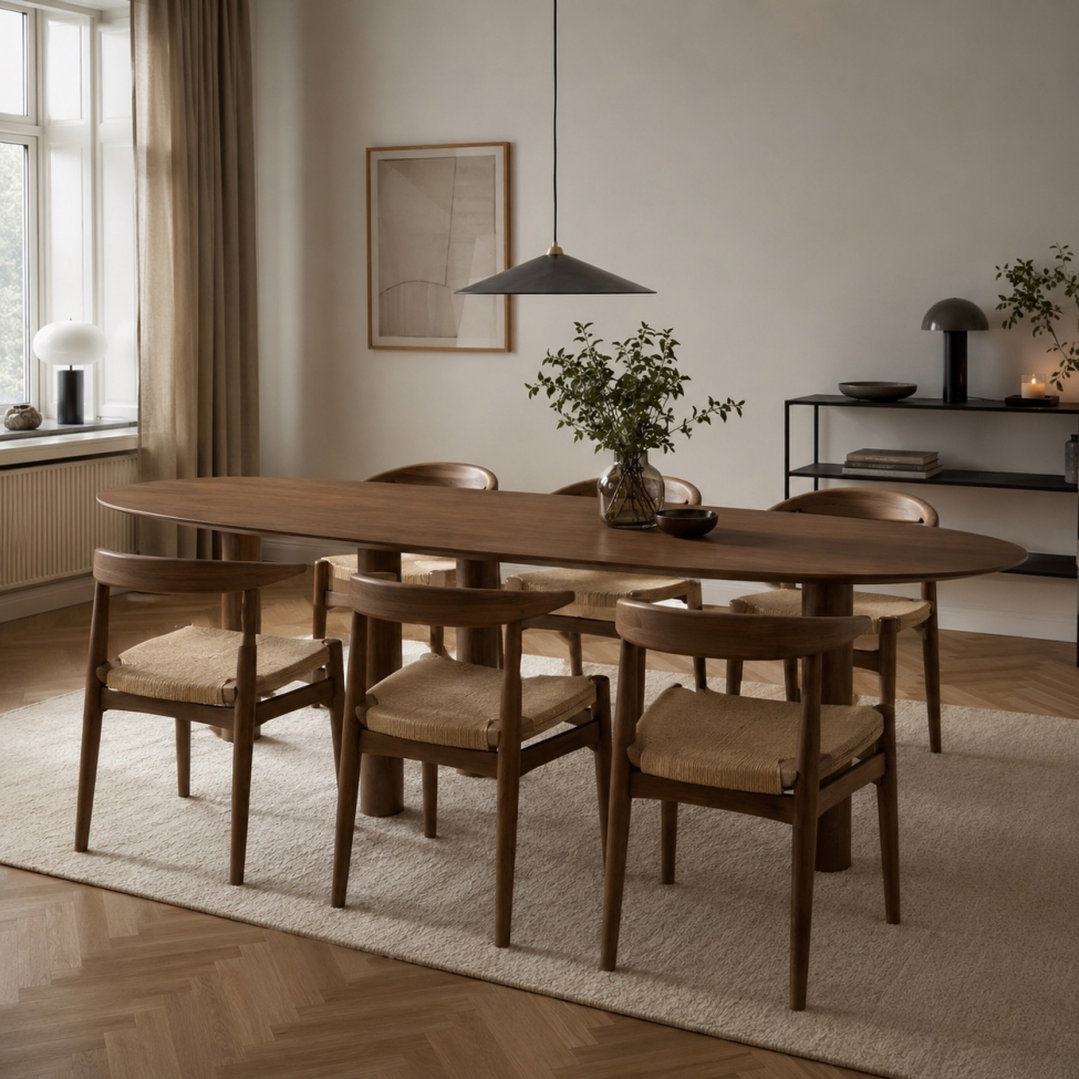 Spisebord 'Uovo' 220x115cm - Valnød