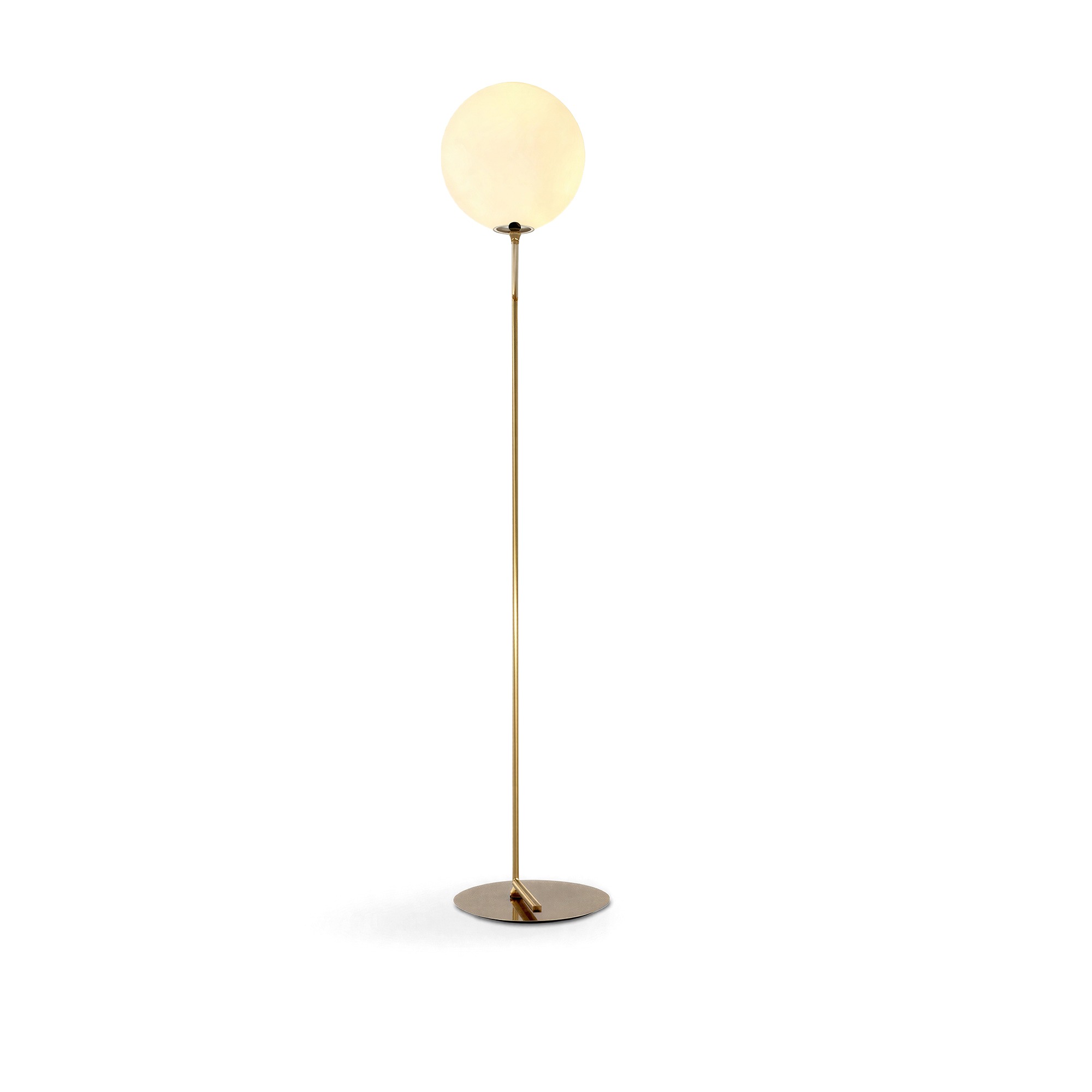 Gulvlampe 'Creme Satin' - Messing