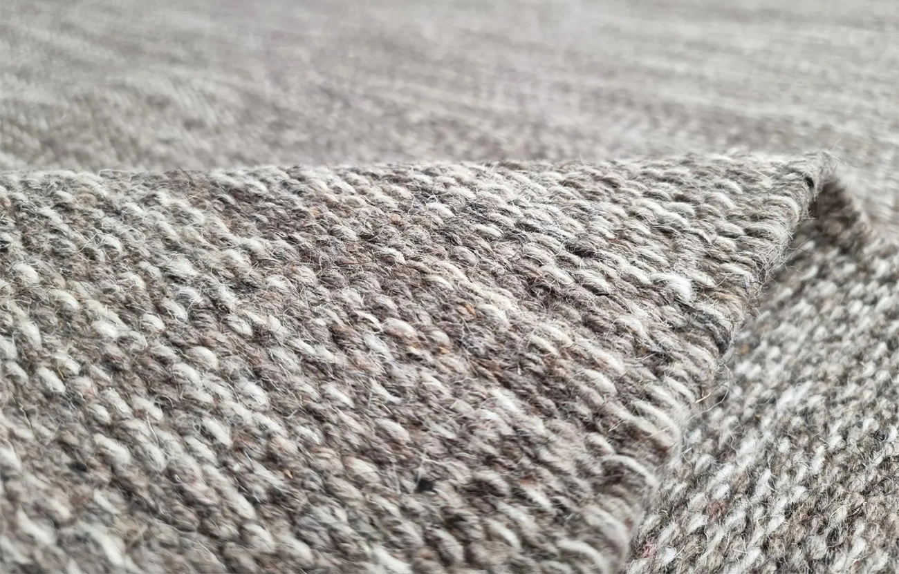 Uldtæppe 'Dhurry' - Beige
