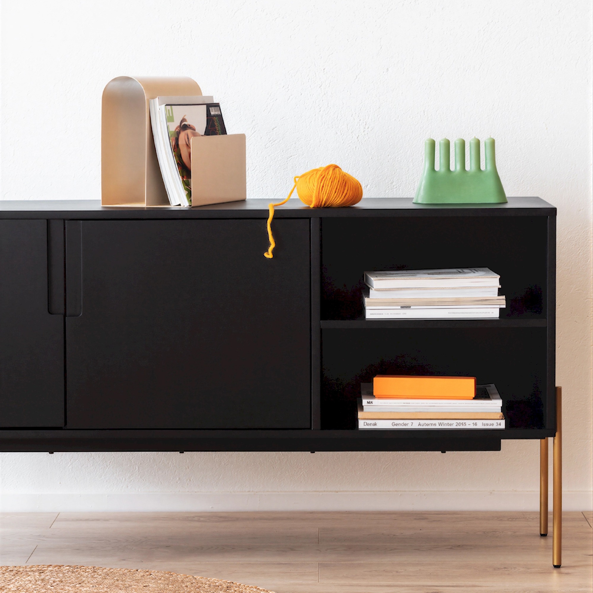 Sideboard 'Frölunda' - Sort/Messing