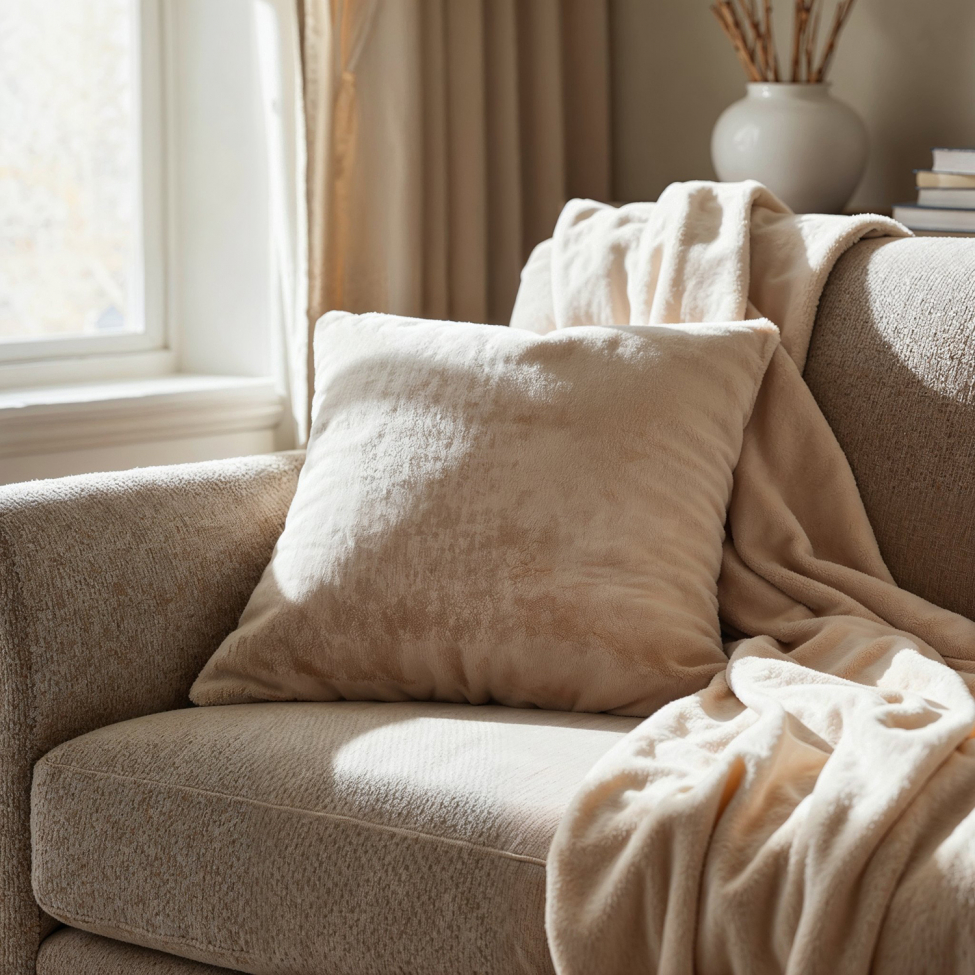 Pudebetræk 'Aranga Super Soft' 45x45cm - Beige