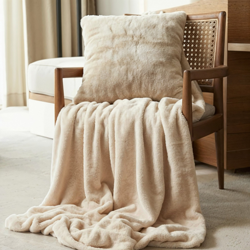 Pudebetræk 'Aranga Super Soft' 45x45cm - Beige