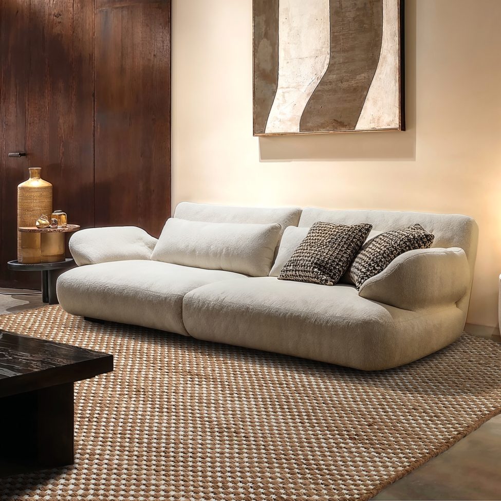 Uldtæppe 'Ovelia' - Brun/hvid