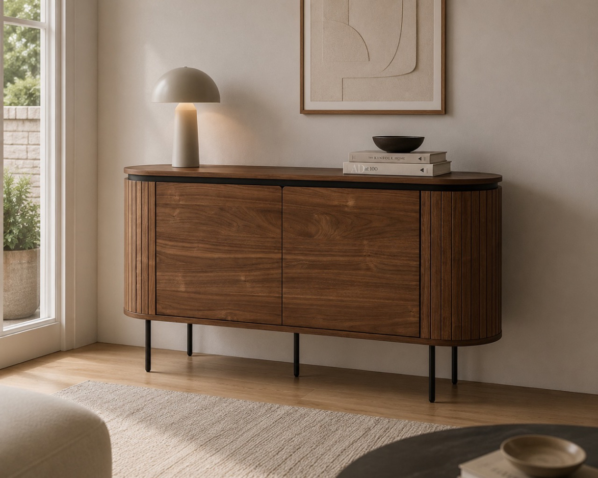 Sideboard 'Kärra' - Valnød/Svart